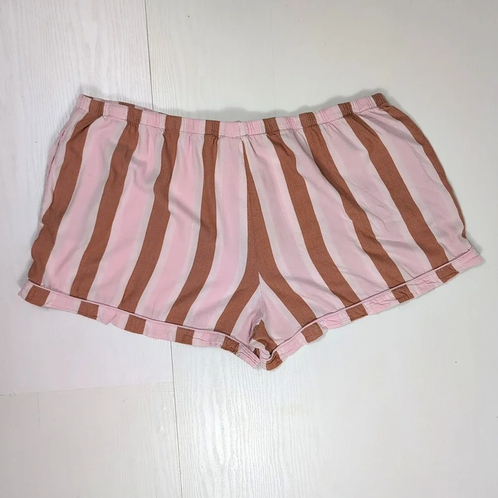 Ladies Sleep Shorts JoySpun 3XL Pink with Orange & White Polka Dots